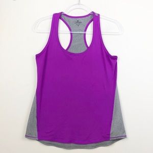 Athleta Purple and Gray Chi Colorblock Tank Top